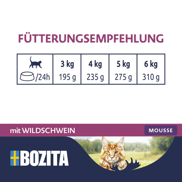 BOZITA Katzen-Nassfutter Mousse mit Wildschwein
